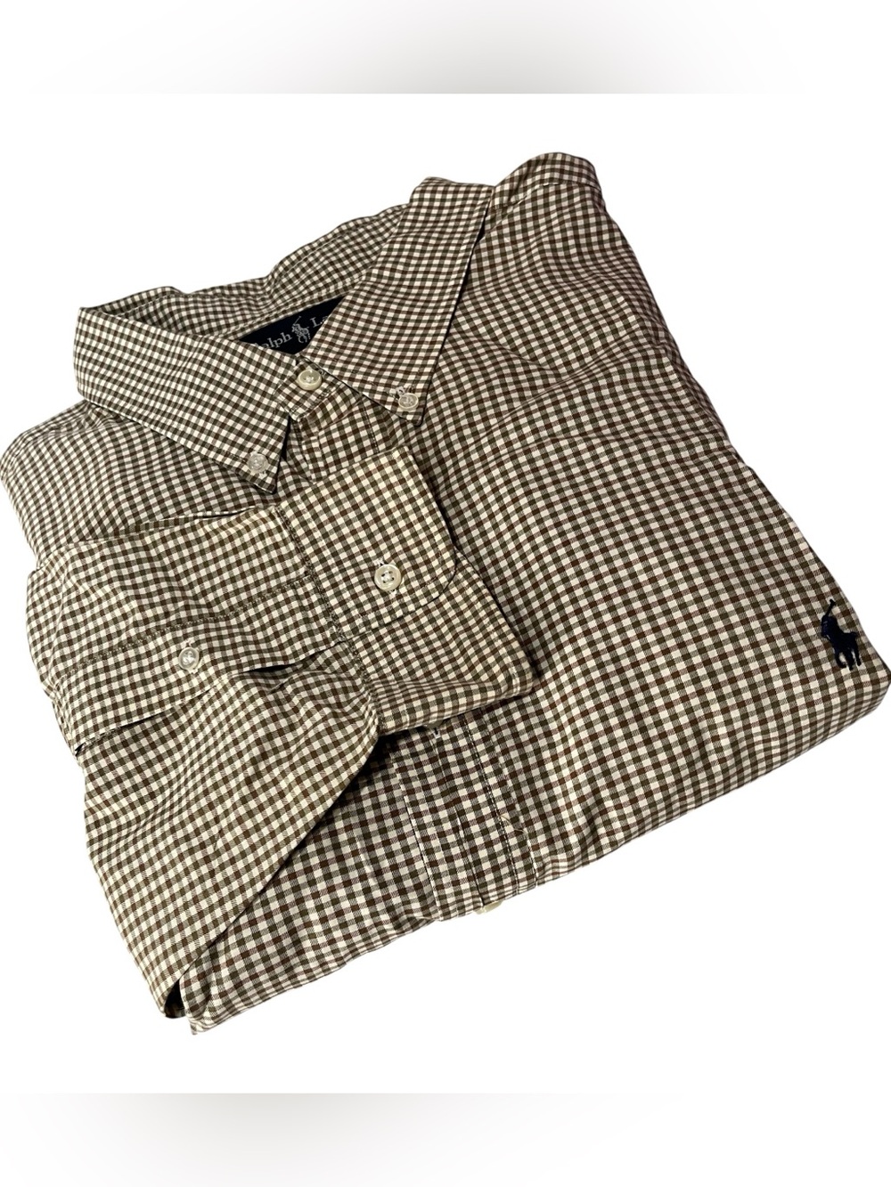 Ralph Lauren Oxford Shirt Men 3XLT Tall Green Brown Tattersall Long Sleeve